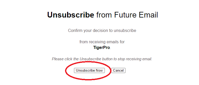 Unsubscribe from newsletter